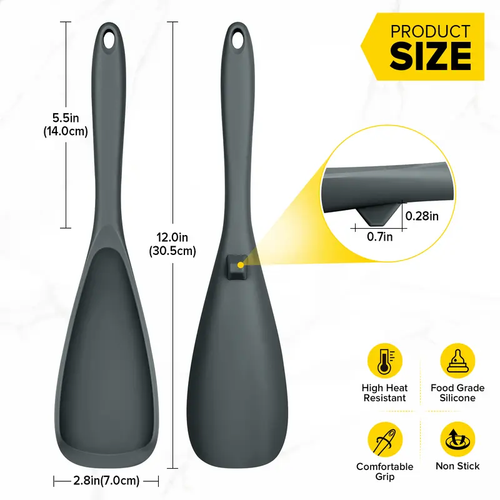 Pack of 2 Cooking Spoons for Non stick Cookware,Multifunction Spatula Spoon BPA-Free, One-PieceDesign, Suitable for Scooping, Scraping, Serving andMixing