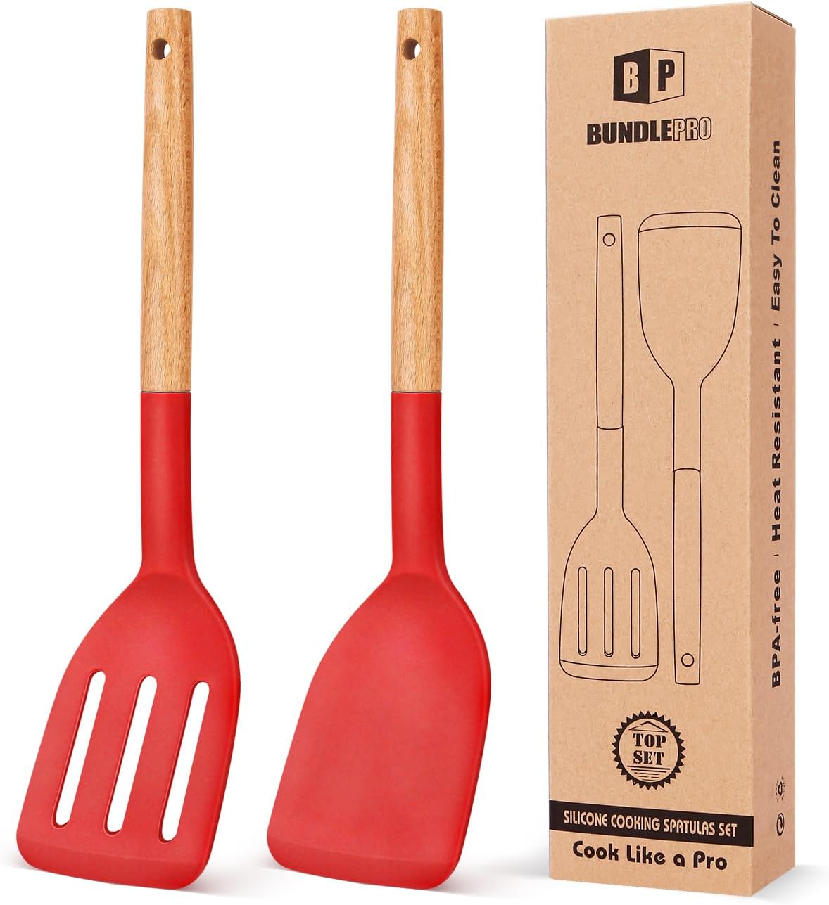 2-Pack Short-Handle Silicone Spatulas