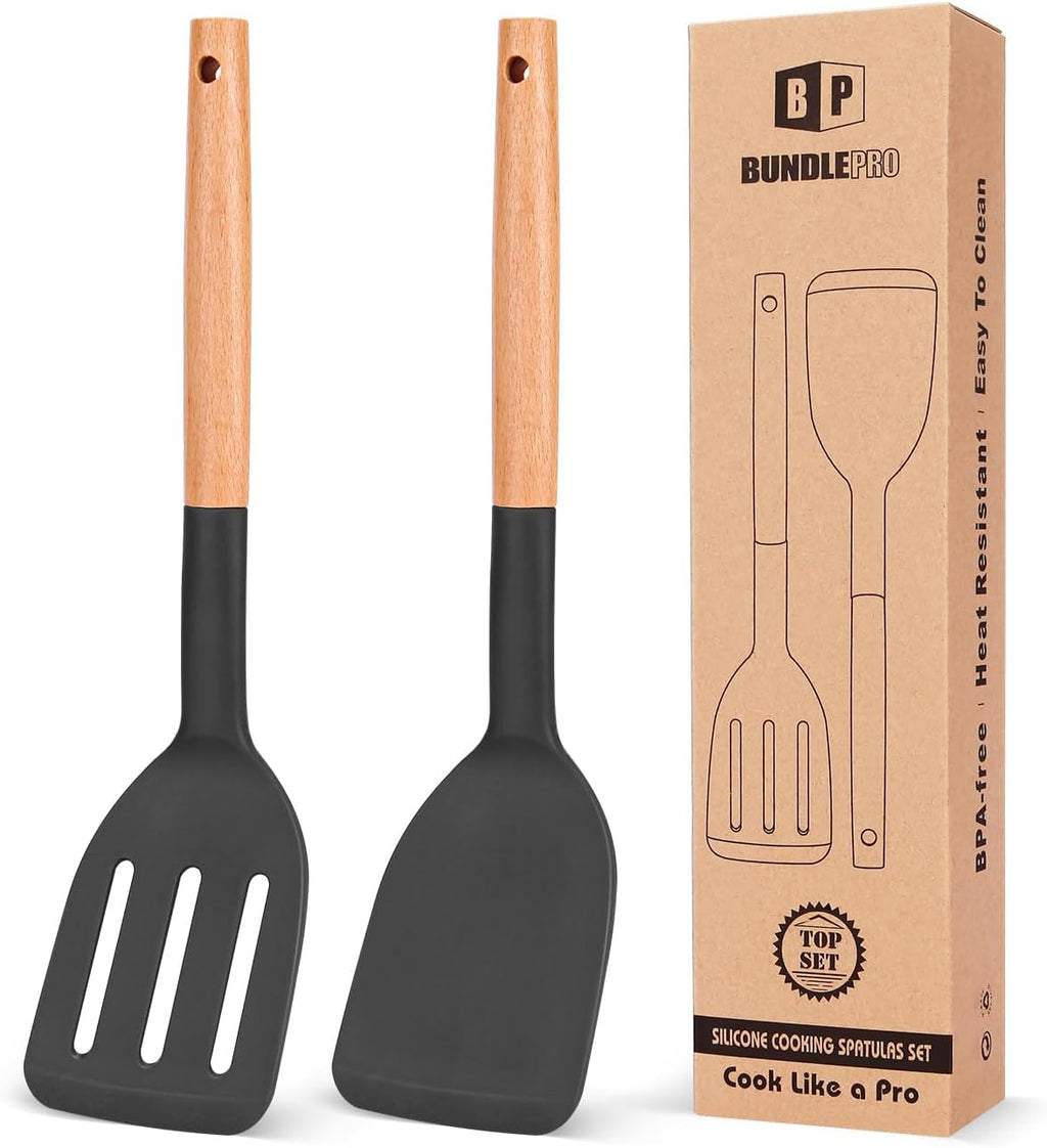 2-Pack Short-Handle Silicone Spatulas