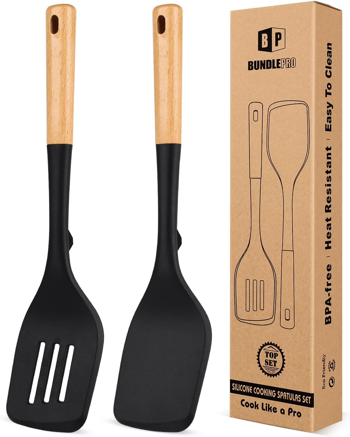 2-Pack Large Silicone Spatula Set