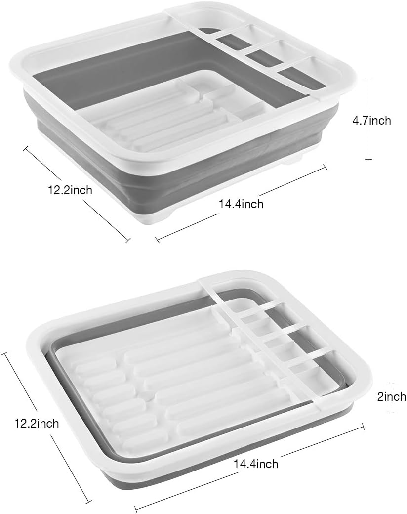 Foldable Dish Drying Basket with Drain Board image 3