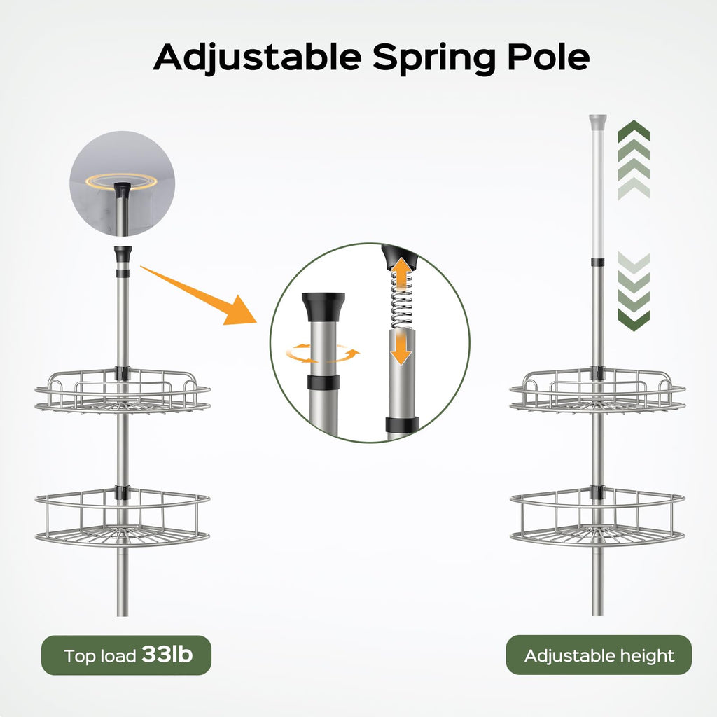 Adjustable Corner Shower Tension Shelf image 4