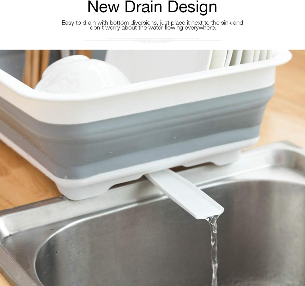 Foldable Dish Drying Basket with Drain Board image 5