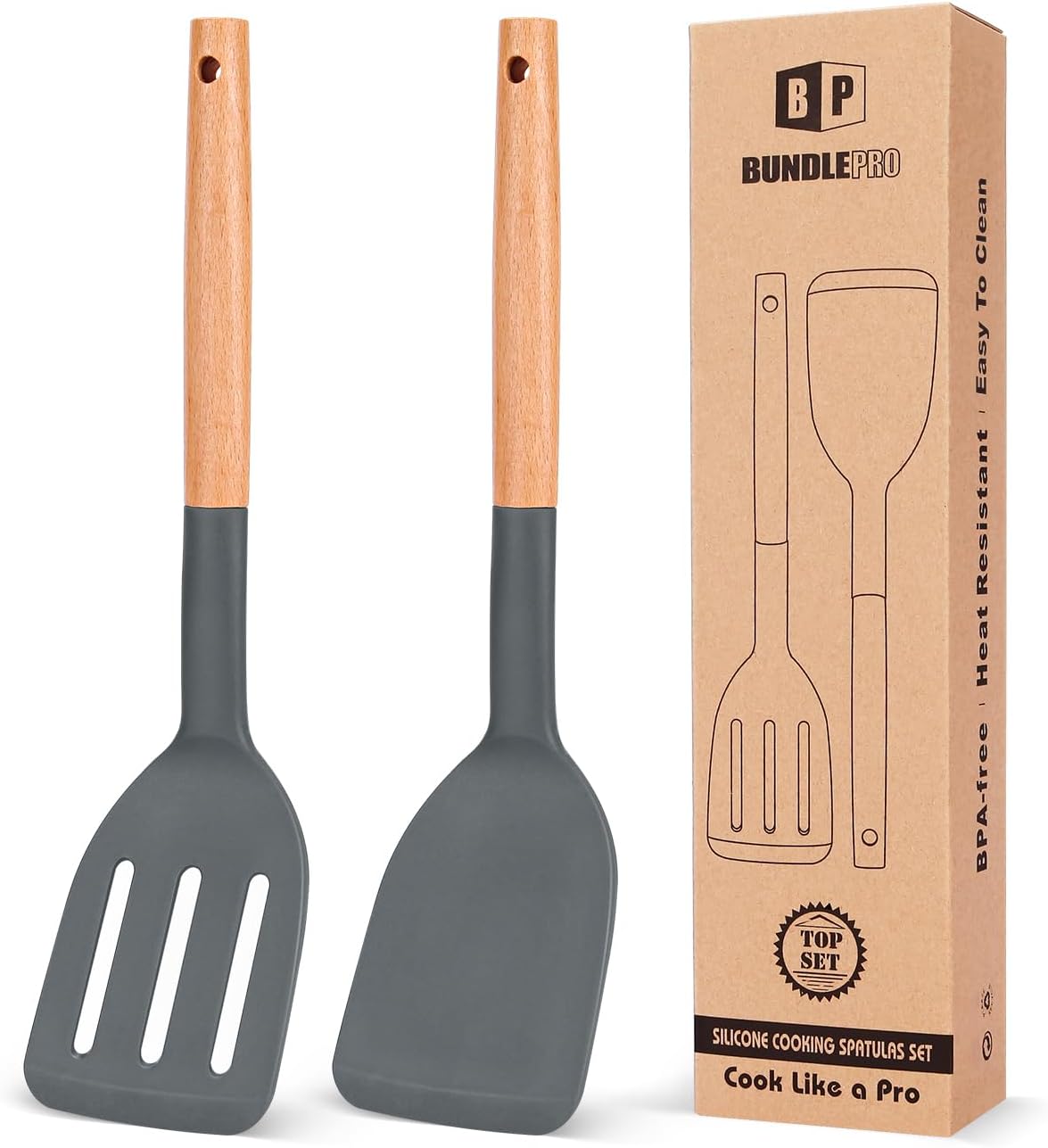 2-Pack Short-Handle Silicone Spatulas
