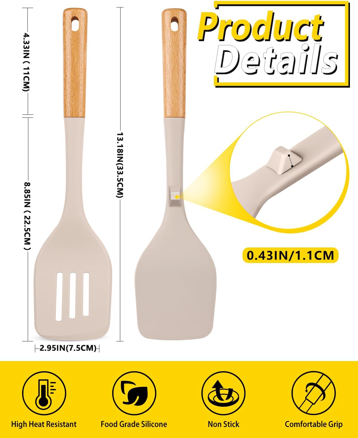 2-Pack Large Silicone Spatula Set
