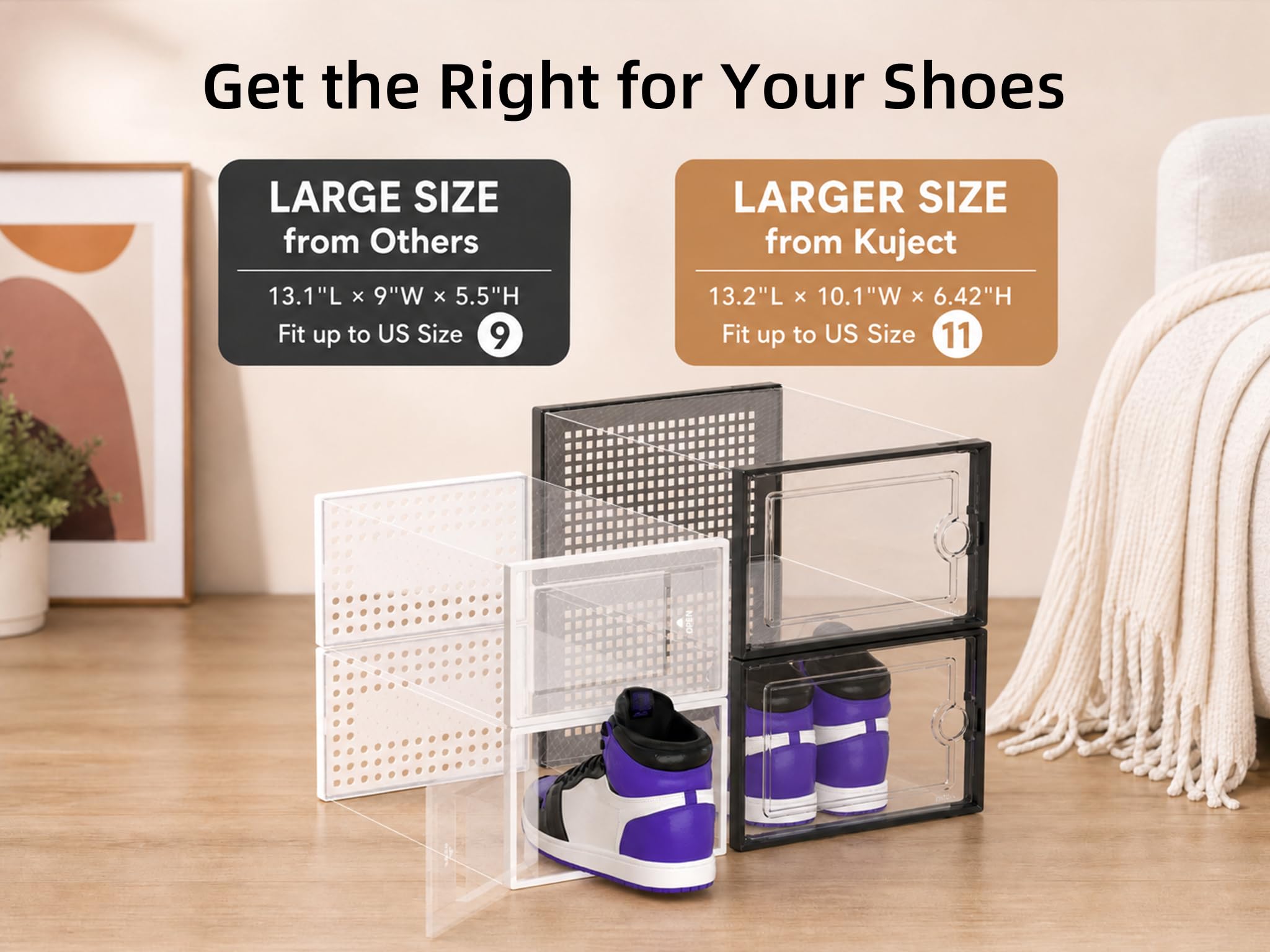 Clear Stackable Shoe Storage Box Set image 3