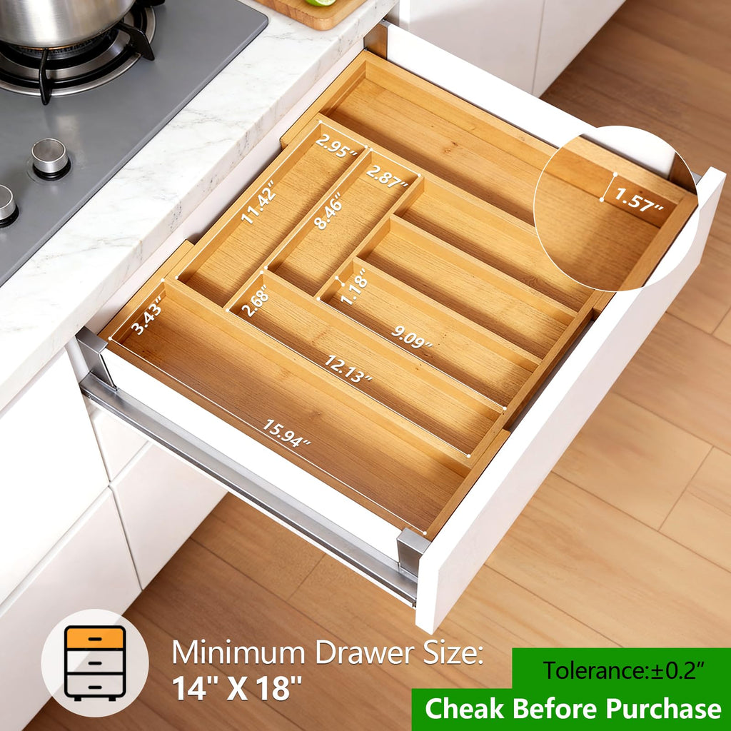 Expandable Bamboo Drawer Organizer image 2