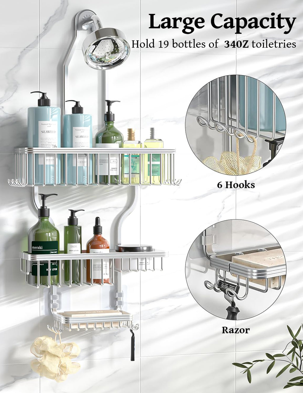 Over-Shower Hanging Storage Caddy image 2