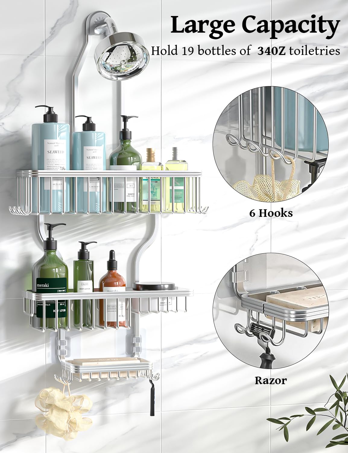 Over-Shower Hanging Storage Caddy image 2