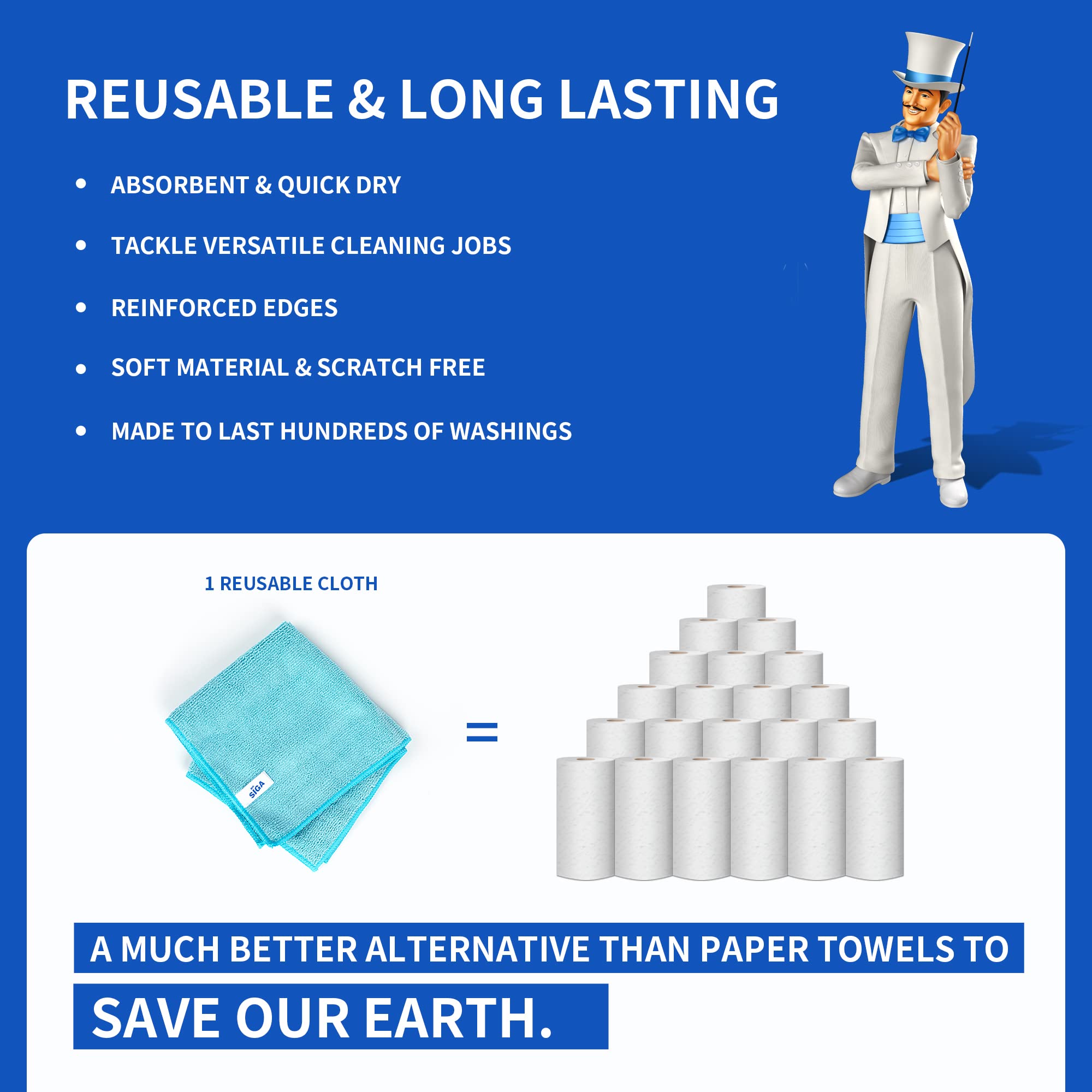 Reusable Microfiber Cleaning Cloth Set image 4