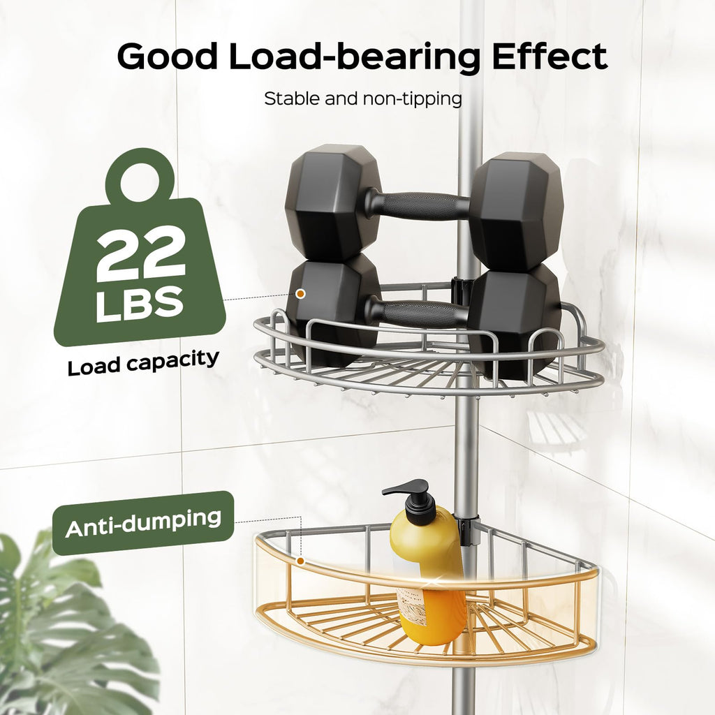 Adjustable Corner Shower Tension Shelf image 6
