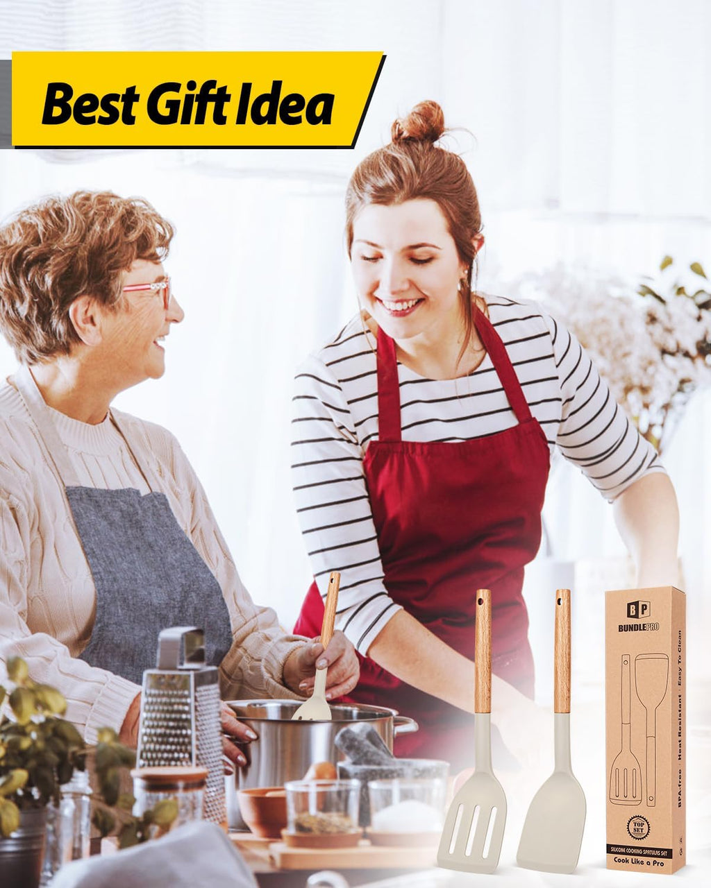 2-Pack Short-Handle Silicone Spatulas
