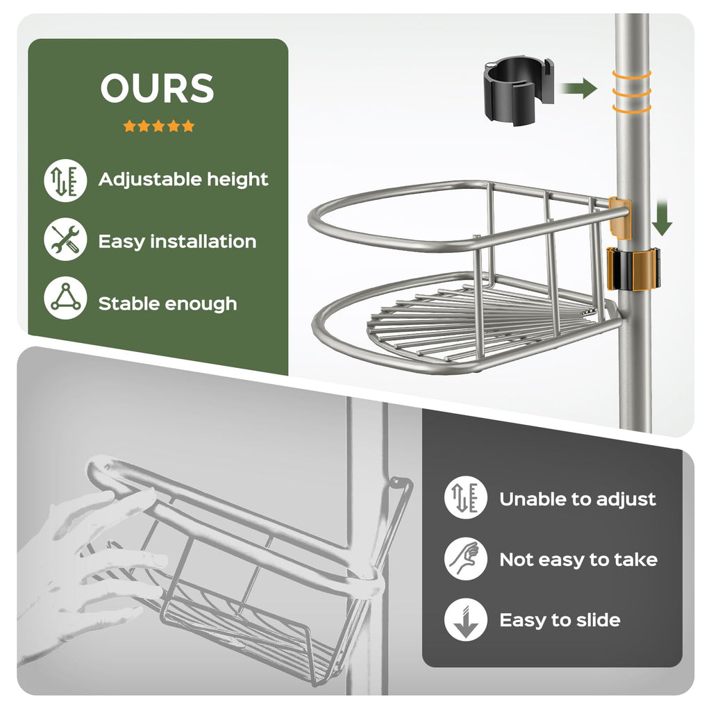 Adjustable Corner Shower Tension Shelf image 3