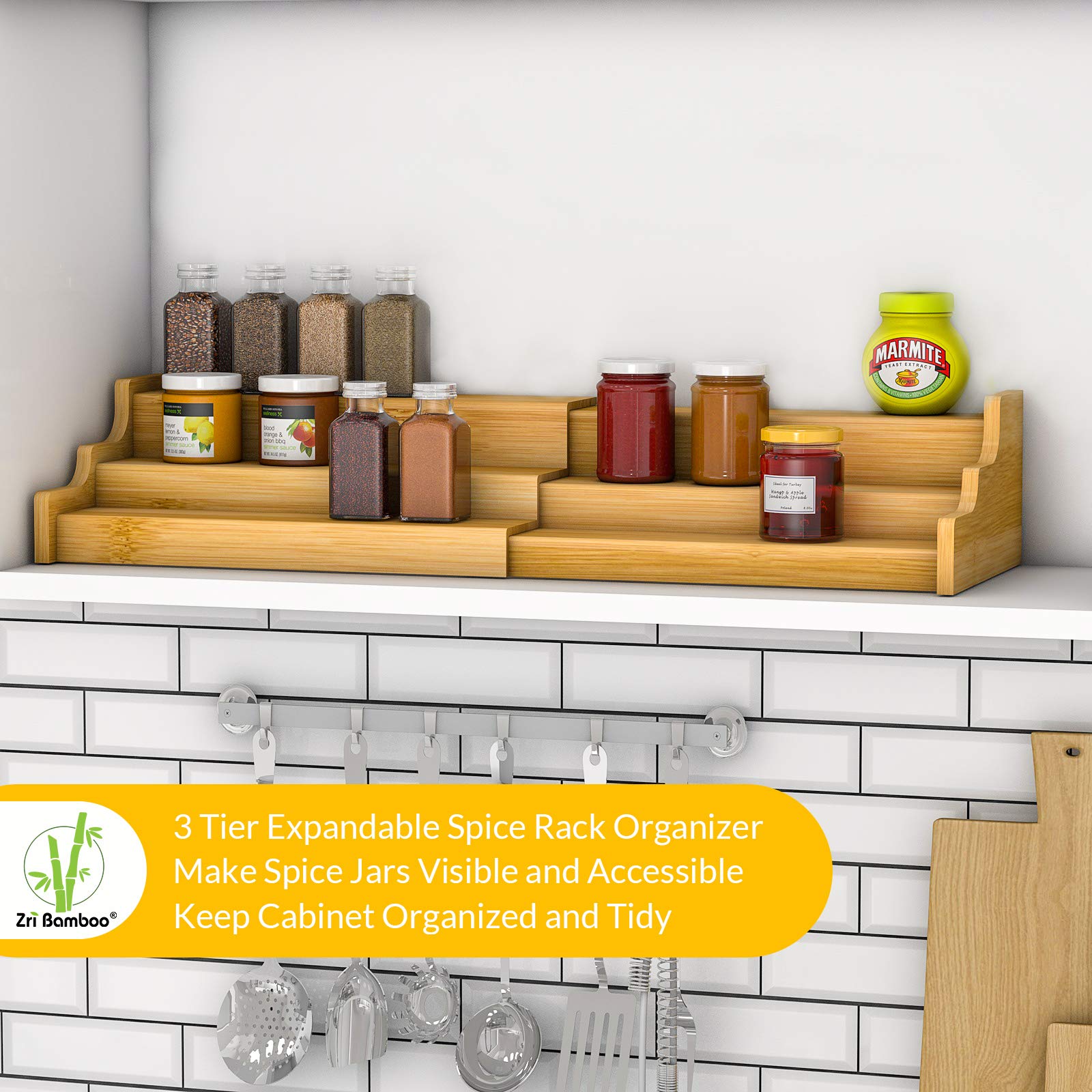 Expandable Bamboo Spice Shelf image 3