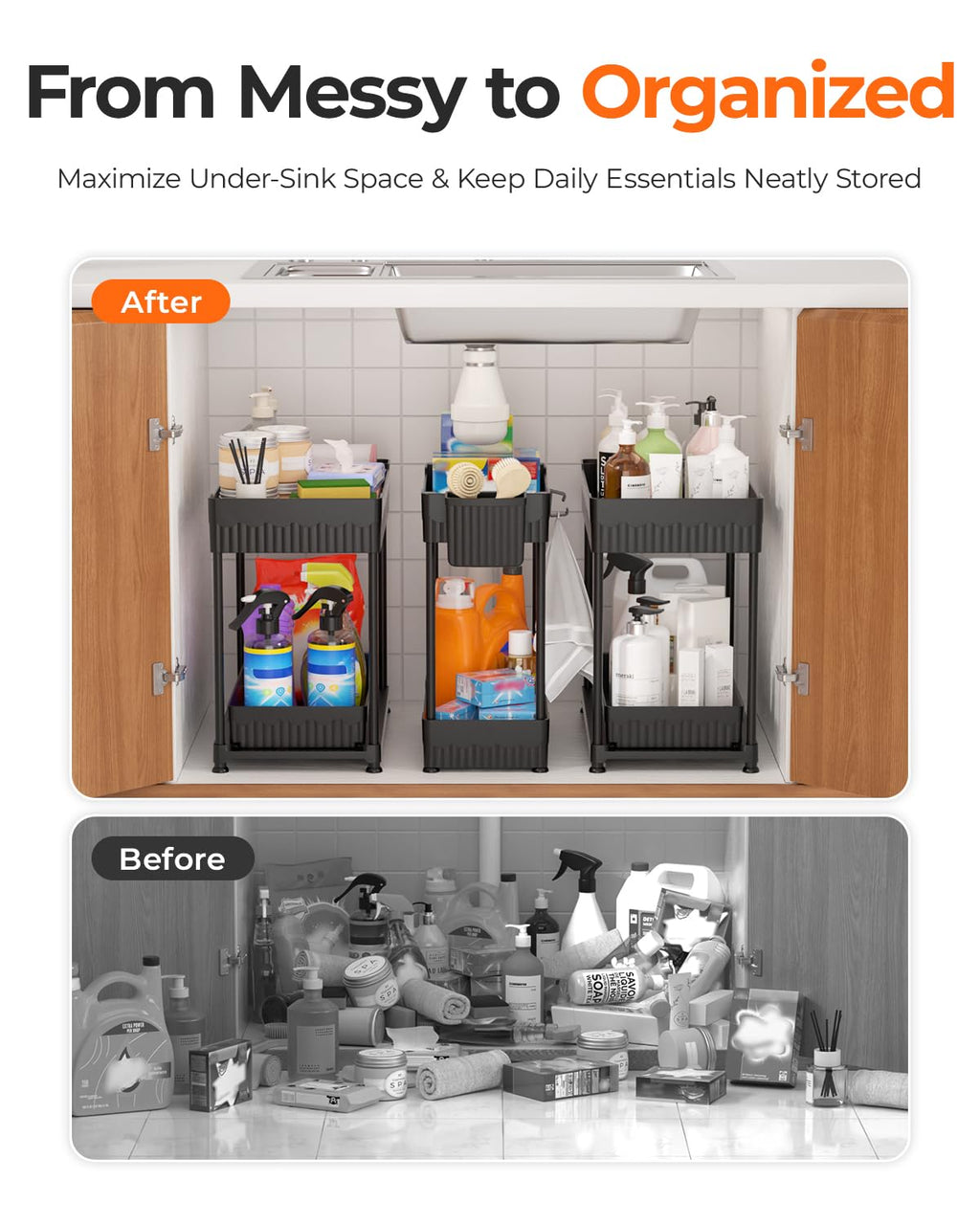 Two-Tier Pull-Out Under-Sink Organizer image 2
