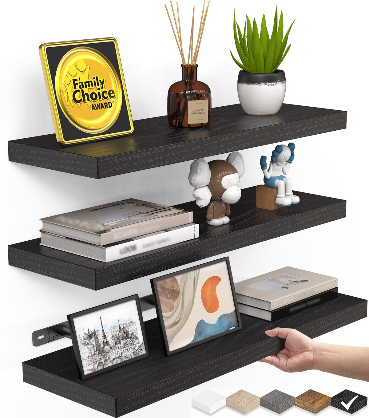 Wall-Mounted Bathroom Shelf Set with Size Options