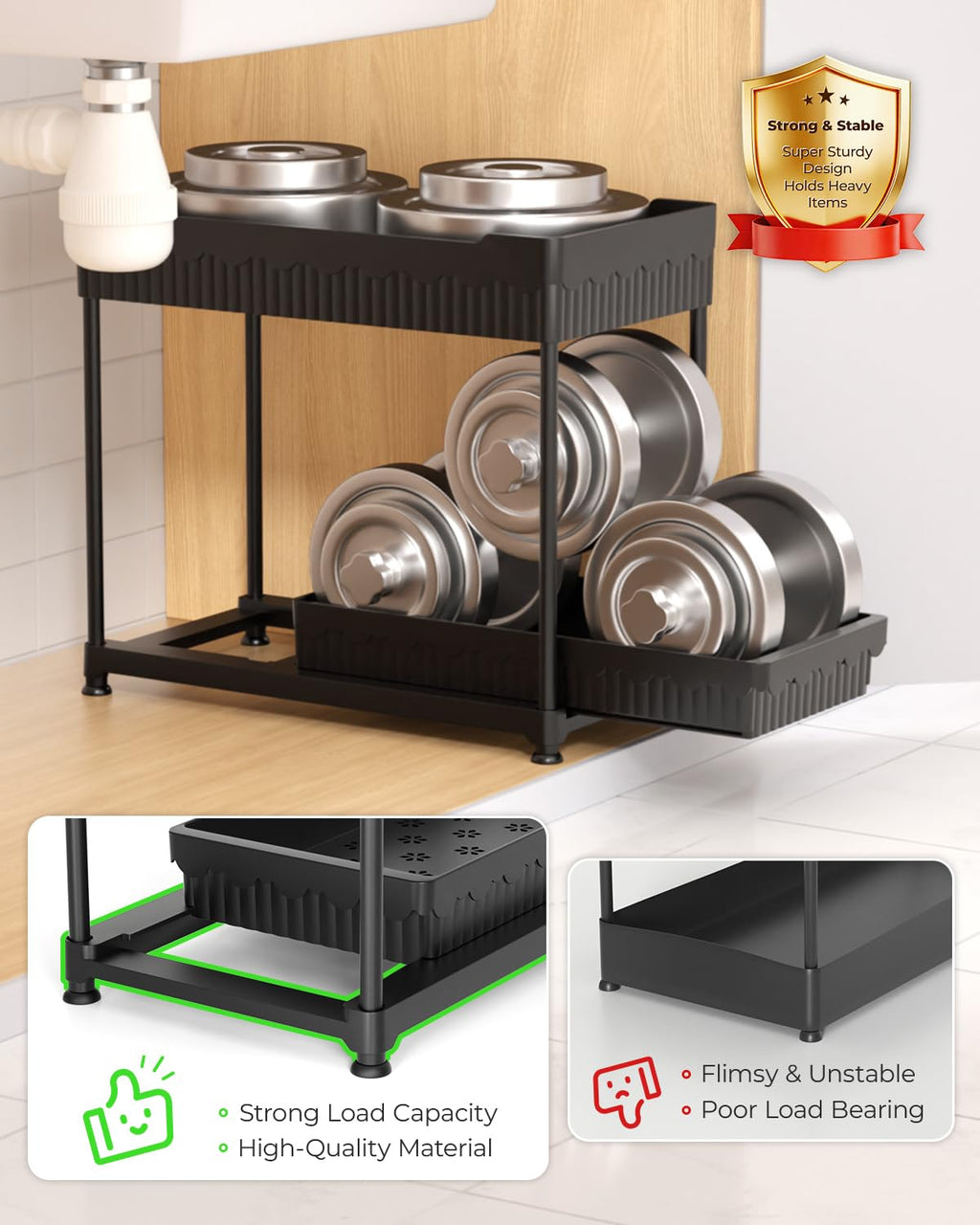 Two-Tier Pull-Out Under-Sink Organizer image 5
