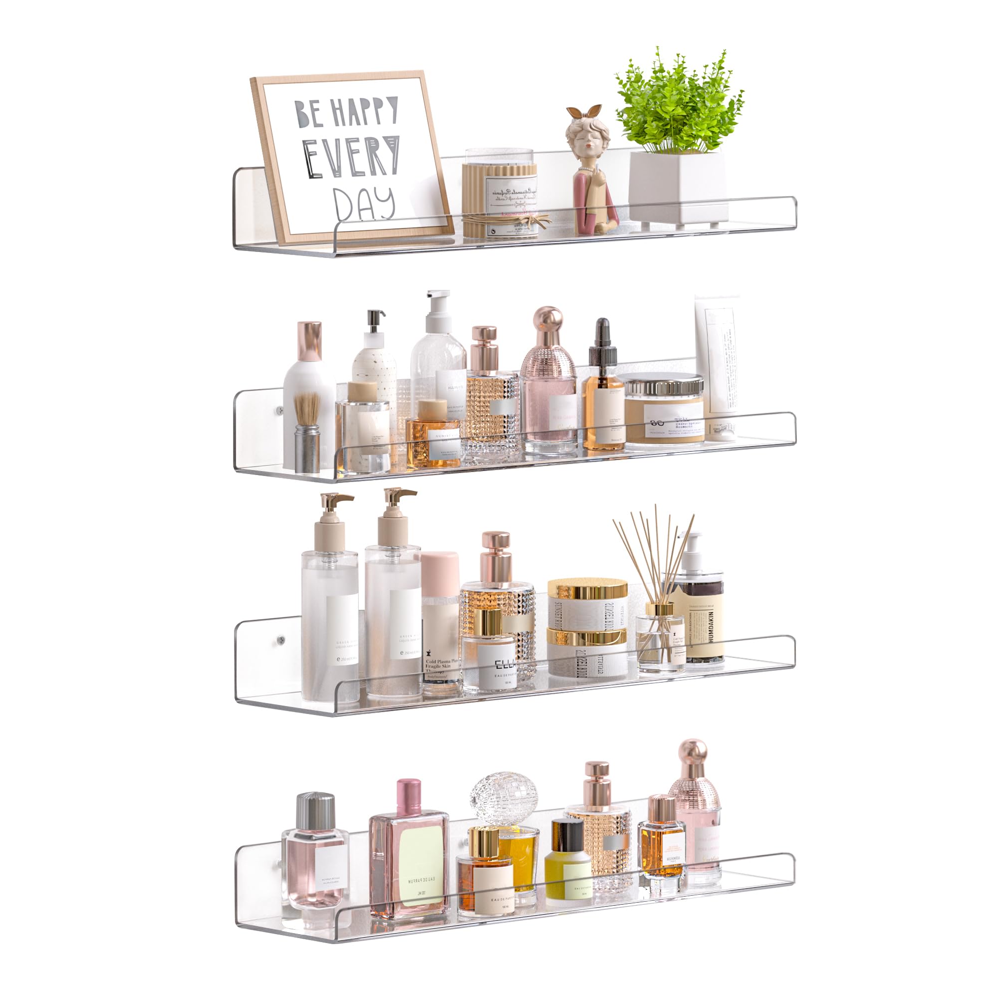 Clear Acrylic Floating Shelf Set
