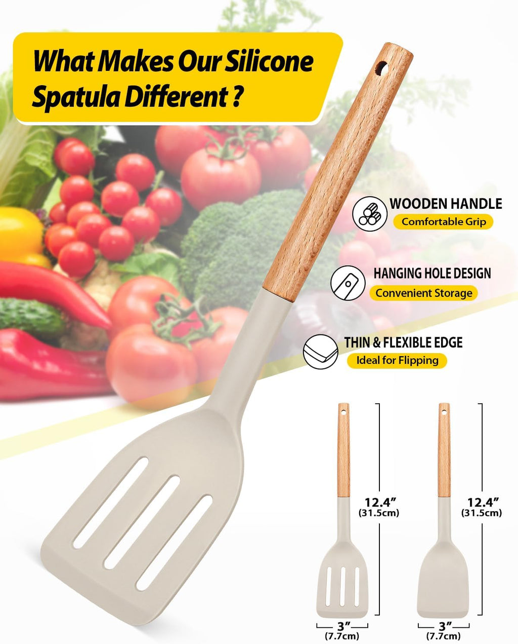 2-Pack Short-Handle Silicone Spatulas