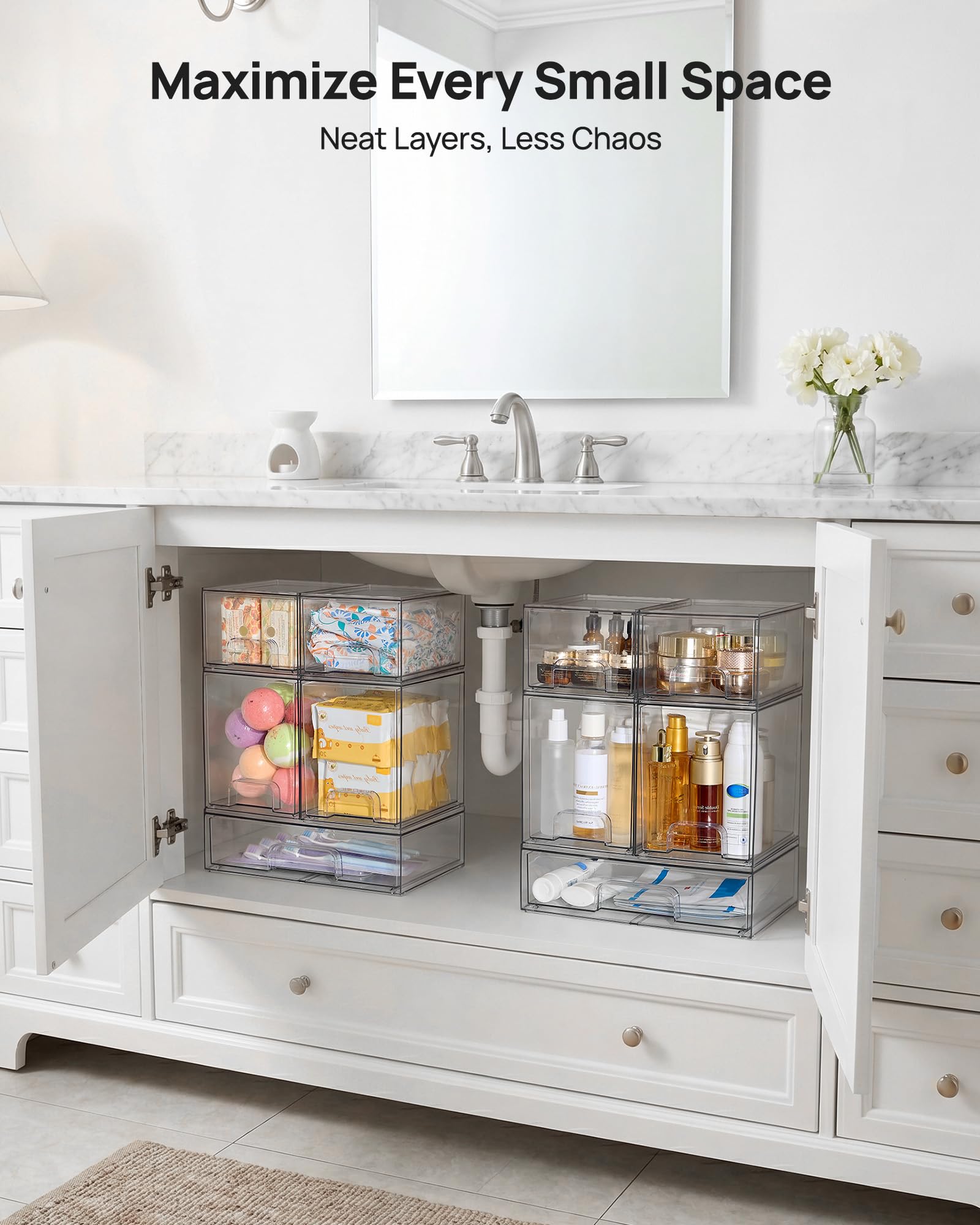 Large Stackable Cabinet Drawer Set image 7