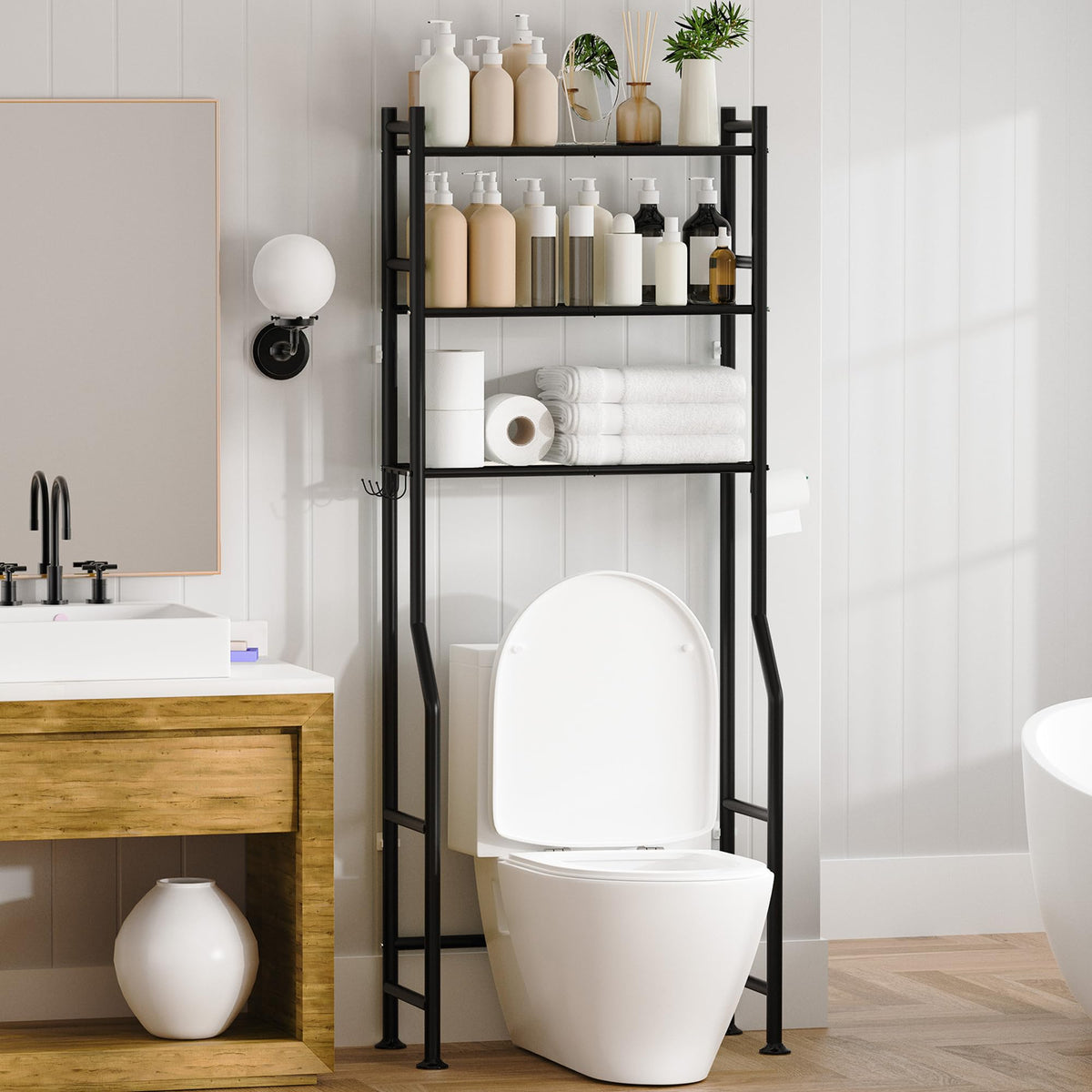 Over-Toilet Storage Shelf with Tier Options