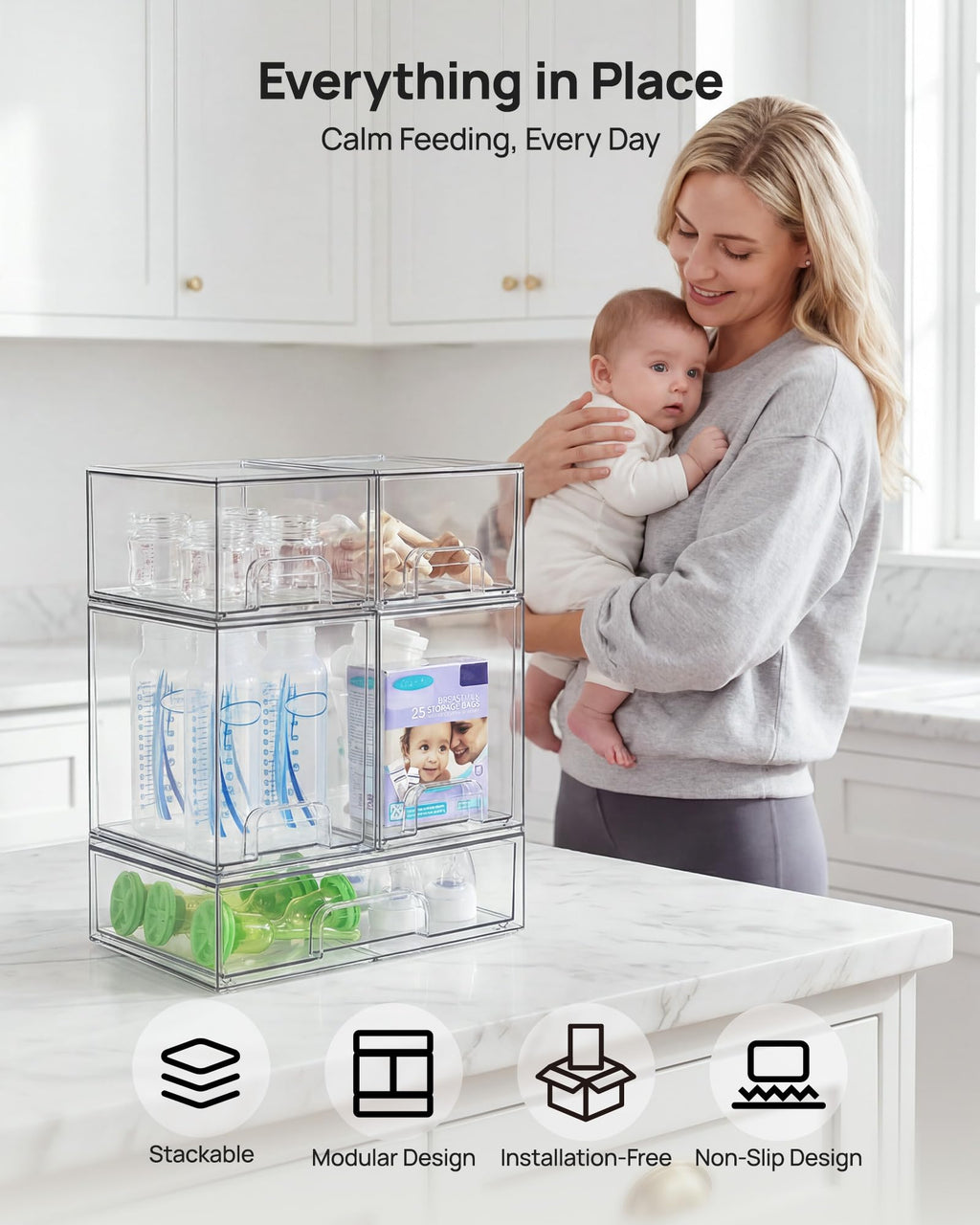 Large Stackable Cabinet Drawer Set image 5