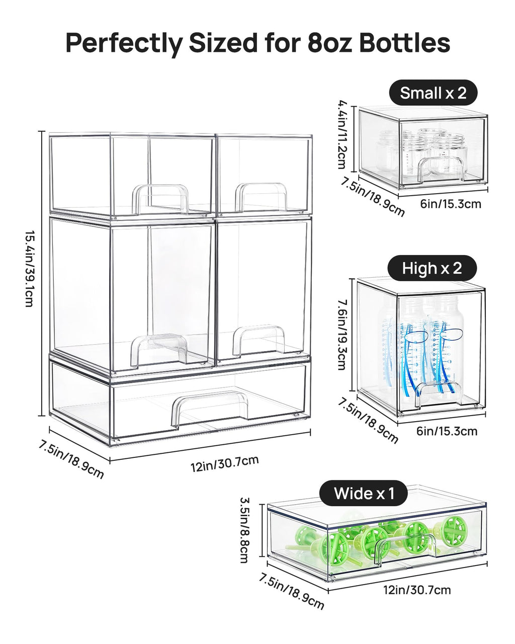 Large Stackable Cabinet Drawer Set image 4