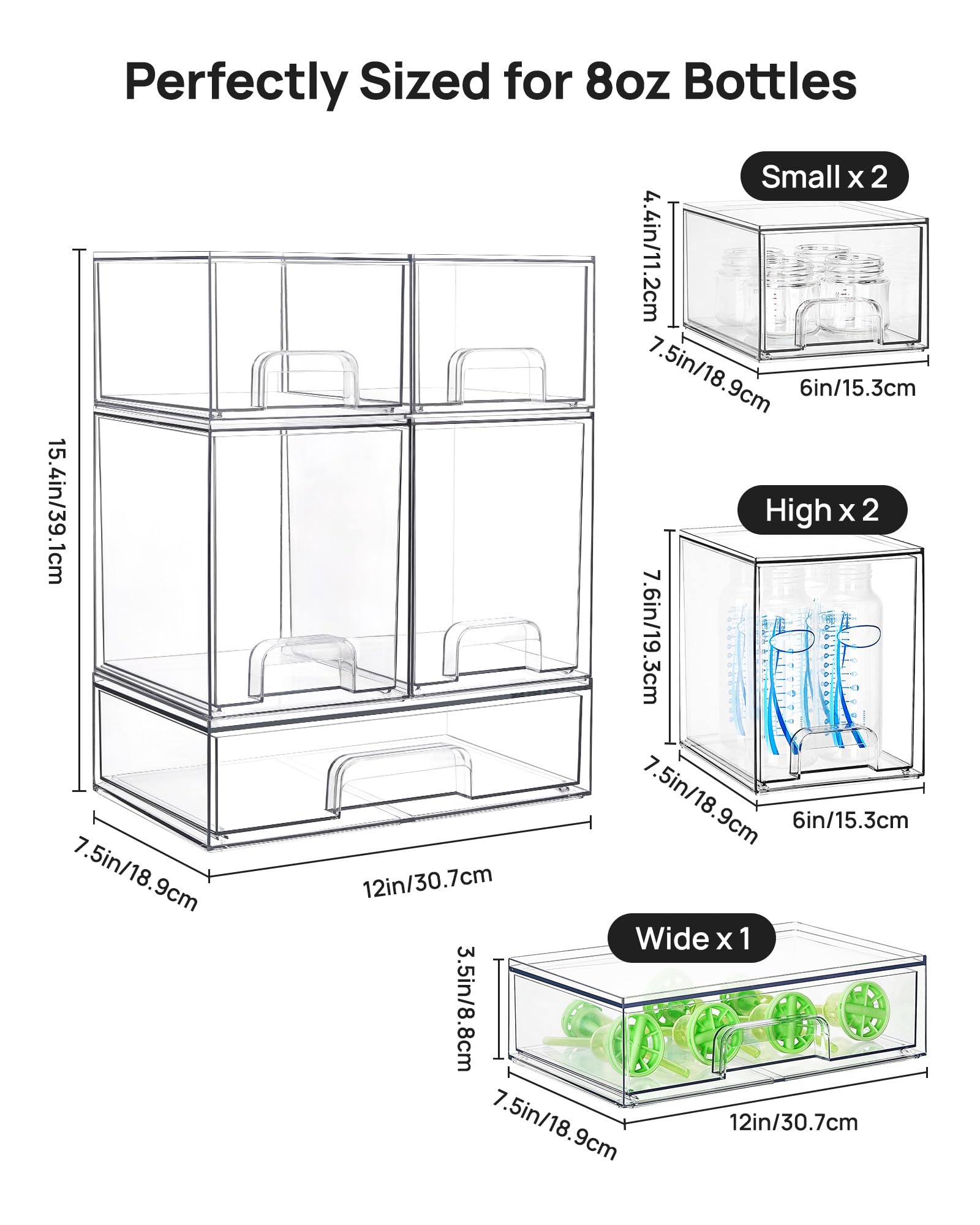 Large Stackable Cabinet Drawer Set image 4