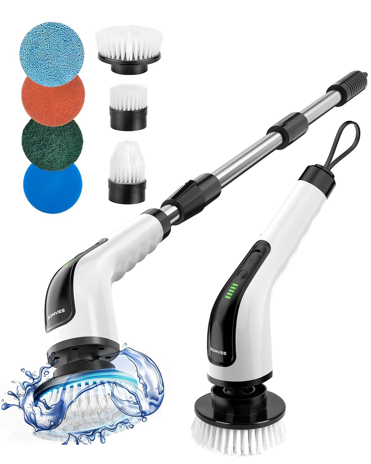 Electric Spin Scrubber with Brush Attachments