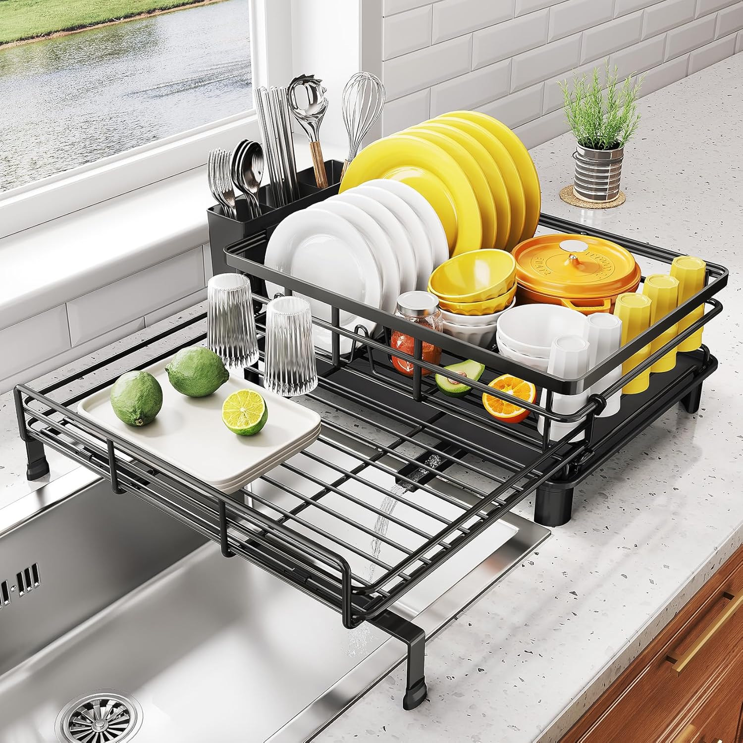 Extendable Over Sink Dish Drying Rack