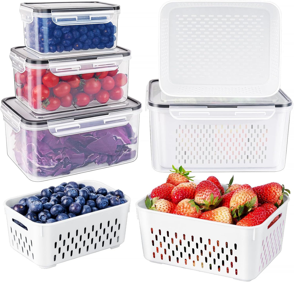Stackable Produce Storage Container Set