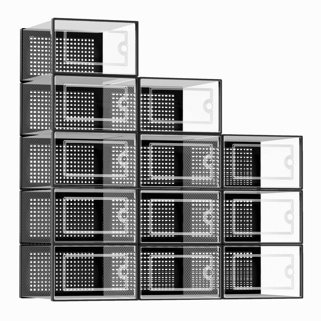Clear Stackable Shoe Storage Box Set image 2