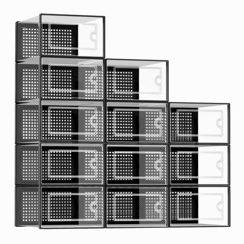 Clear Stackable Shoe Storage Box Set image 2