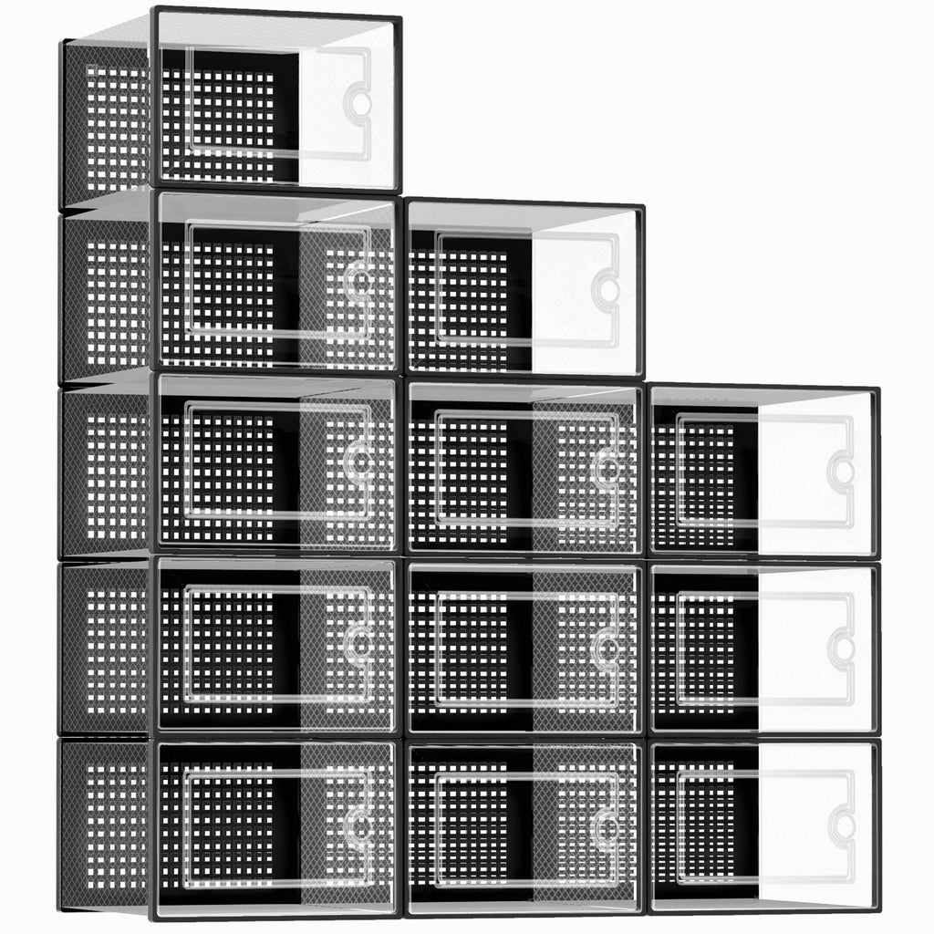 Clear Stackable Shoe Storage Box Set