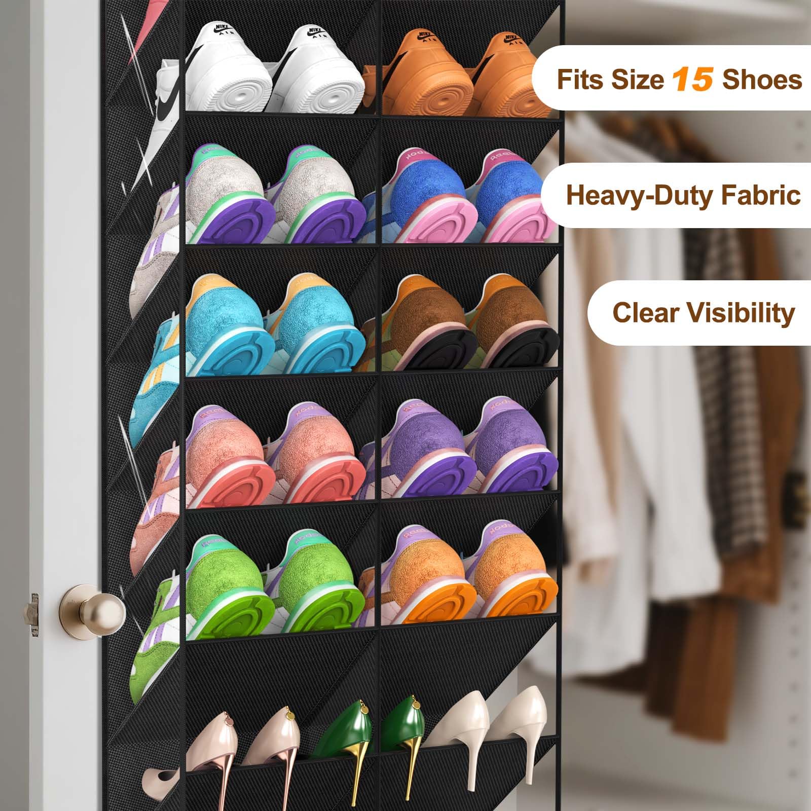 Over-Door Shoe Pocket Organizer image 6