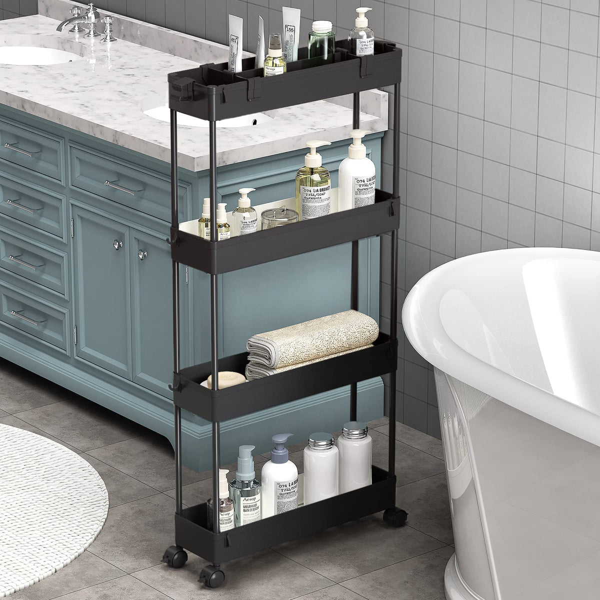 Slim Rolling Storage Cart