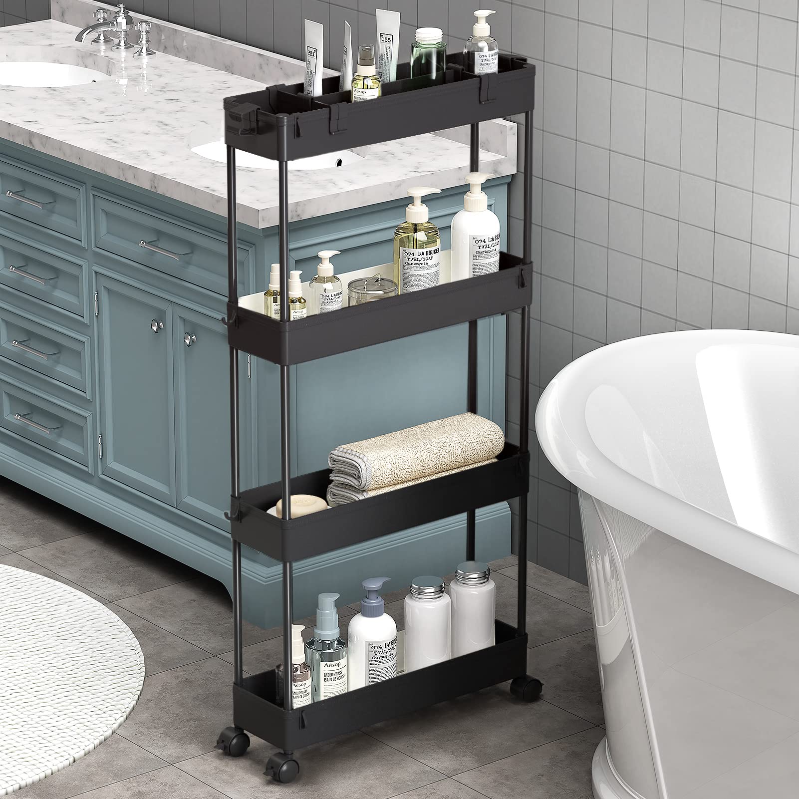 Slim Rolling Storage Cart