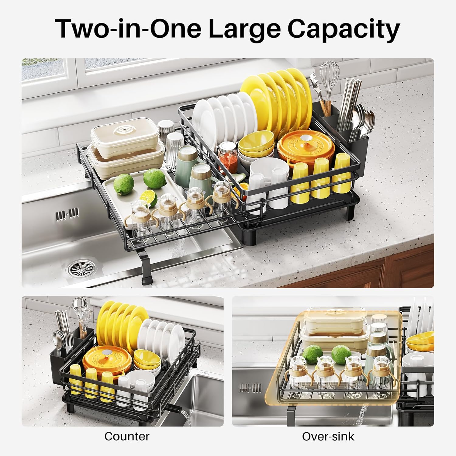 Extendable Over Sink Dish Drying Rack image 2