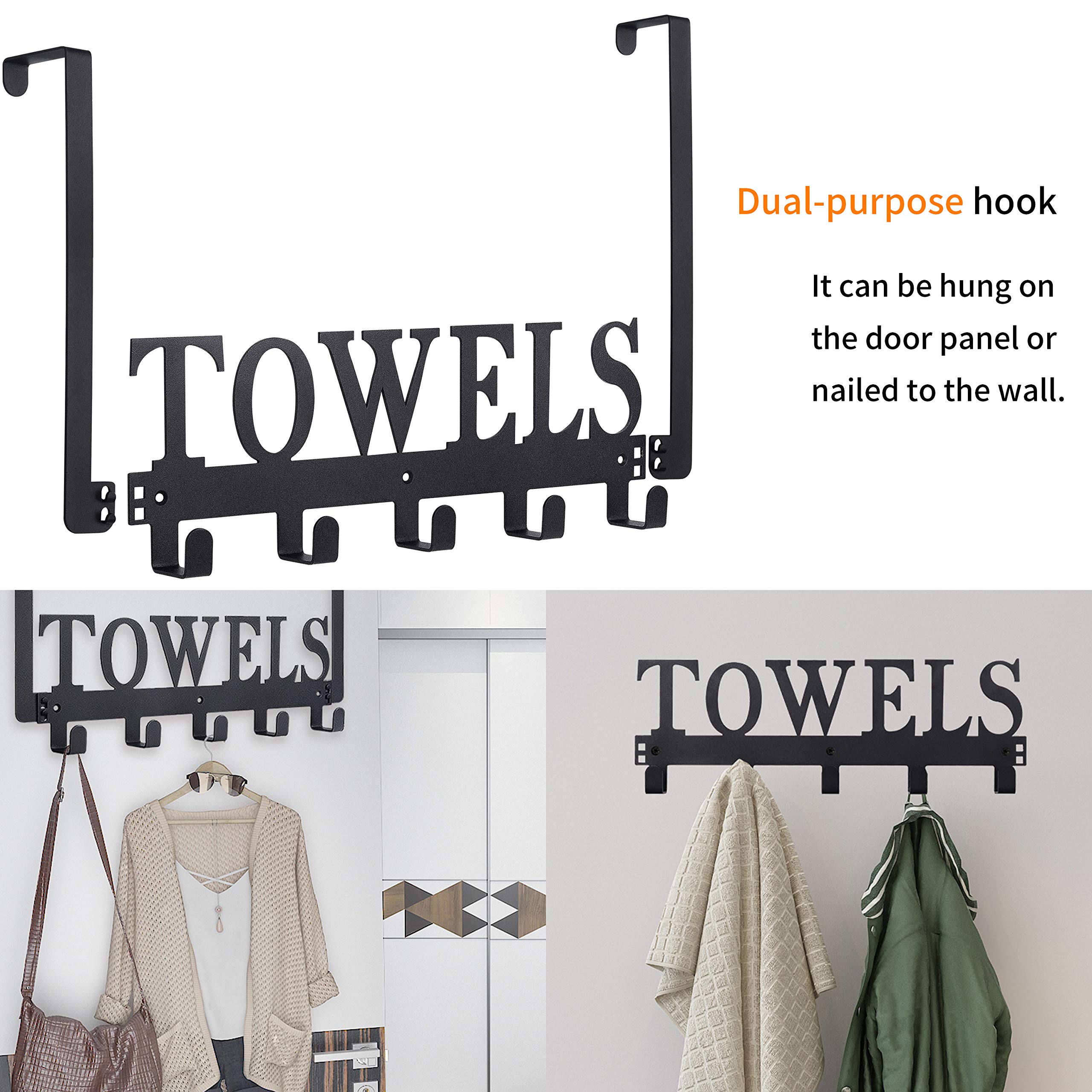 Over-Door Towel Hook Rack image 3