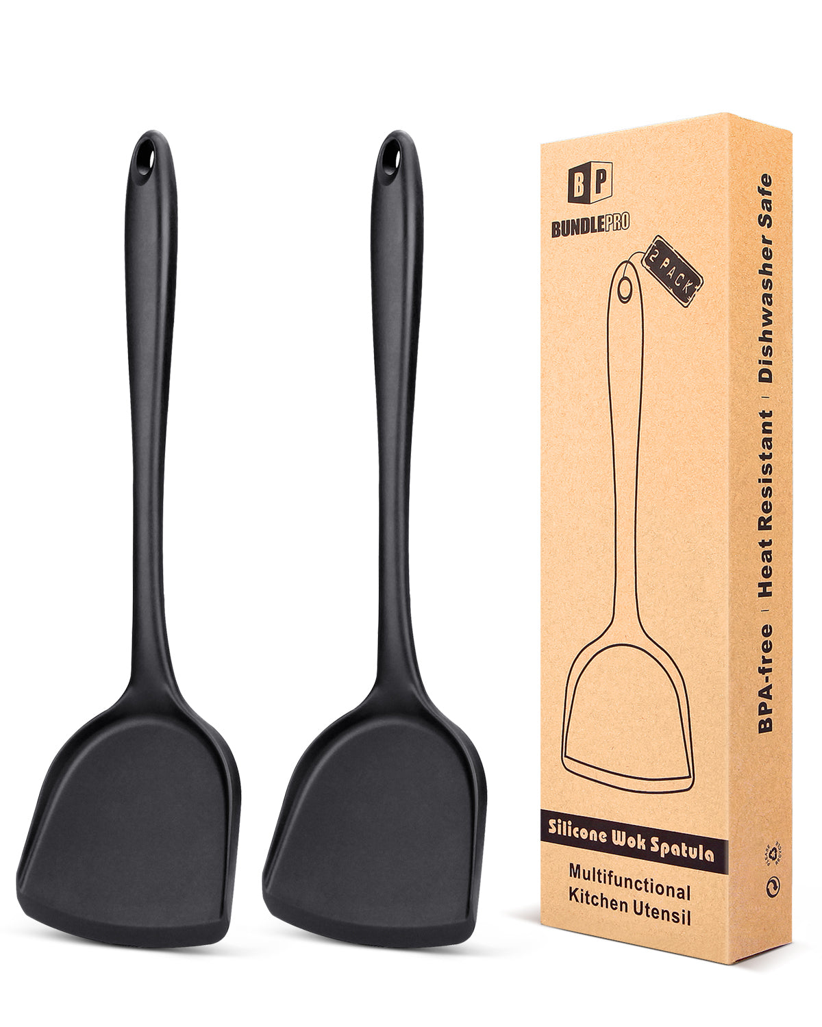 2-Pack Silicone Wok Spatulas