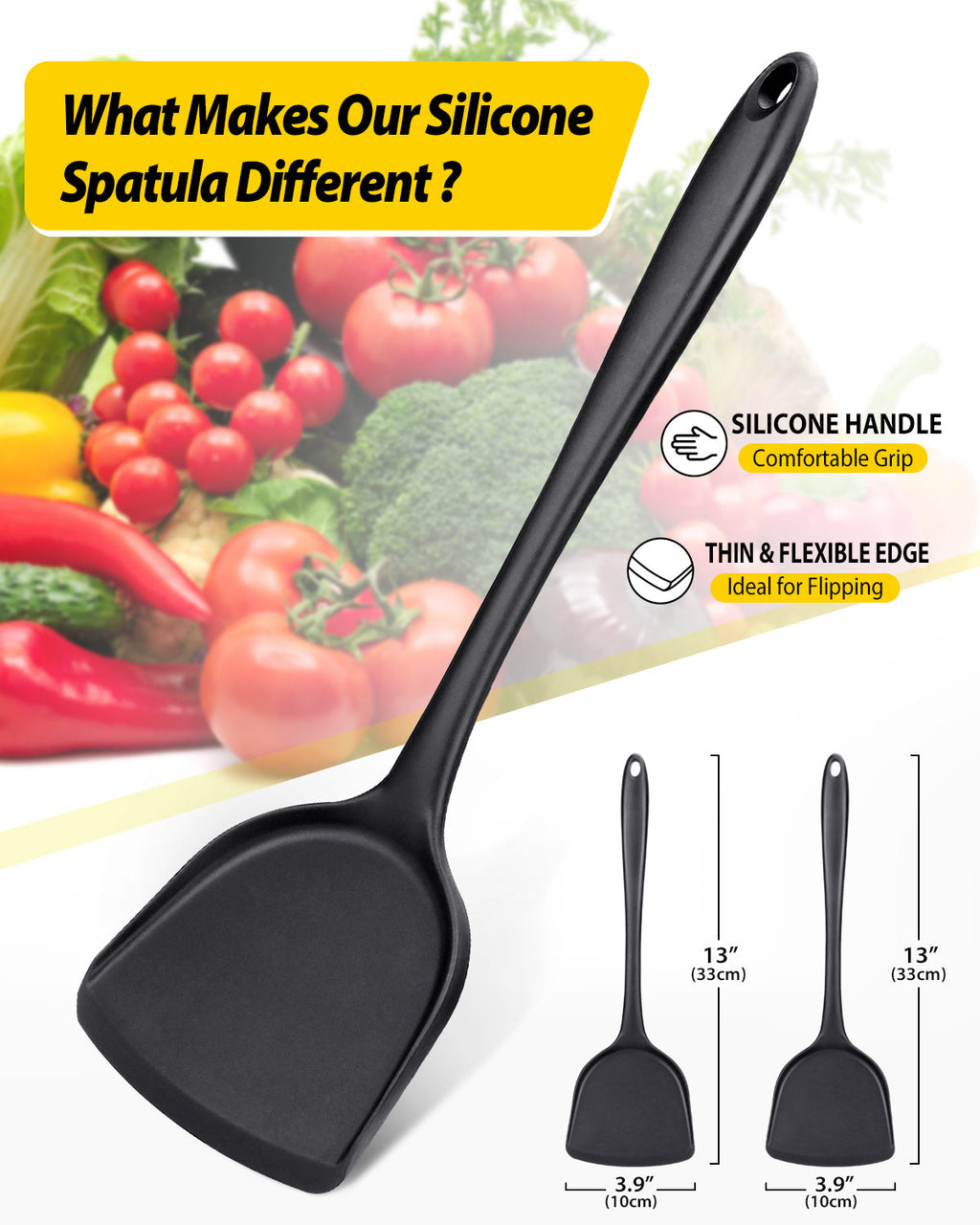 2-Pack Silicone Wok Spatulas