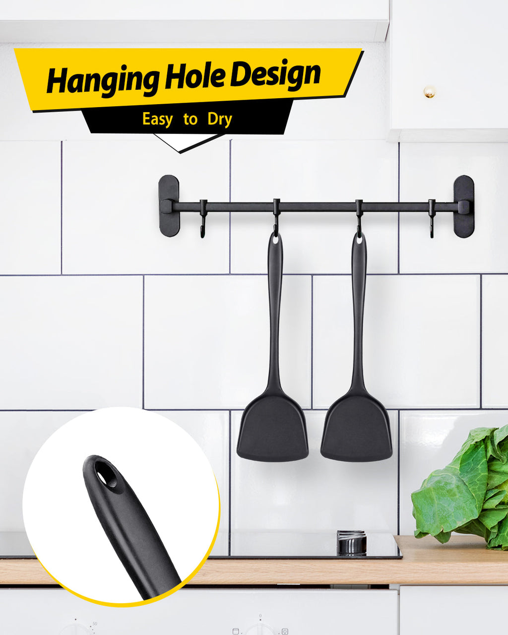 2-Pack Silicone Wok Spatulas