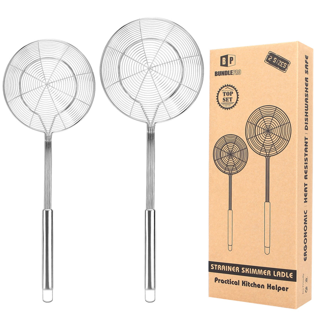 2-Pack Stainless Steel Spider Strainers