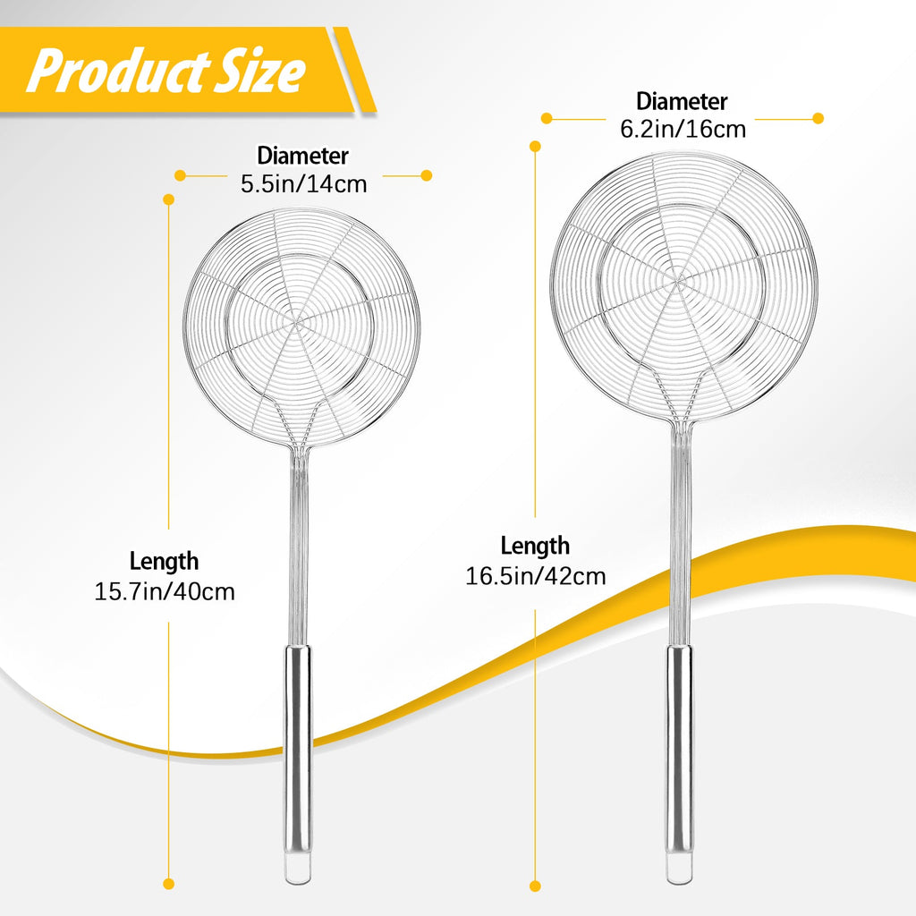 2-Pack Stainless Steel Spider Strainers