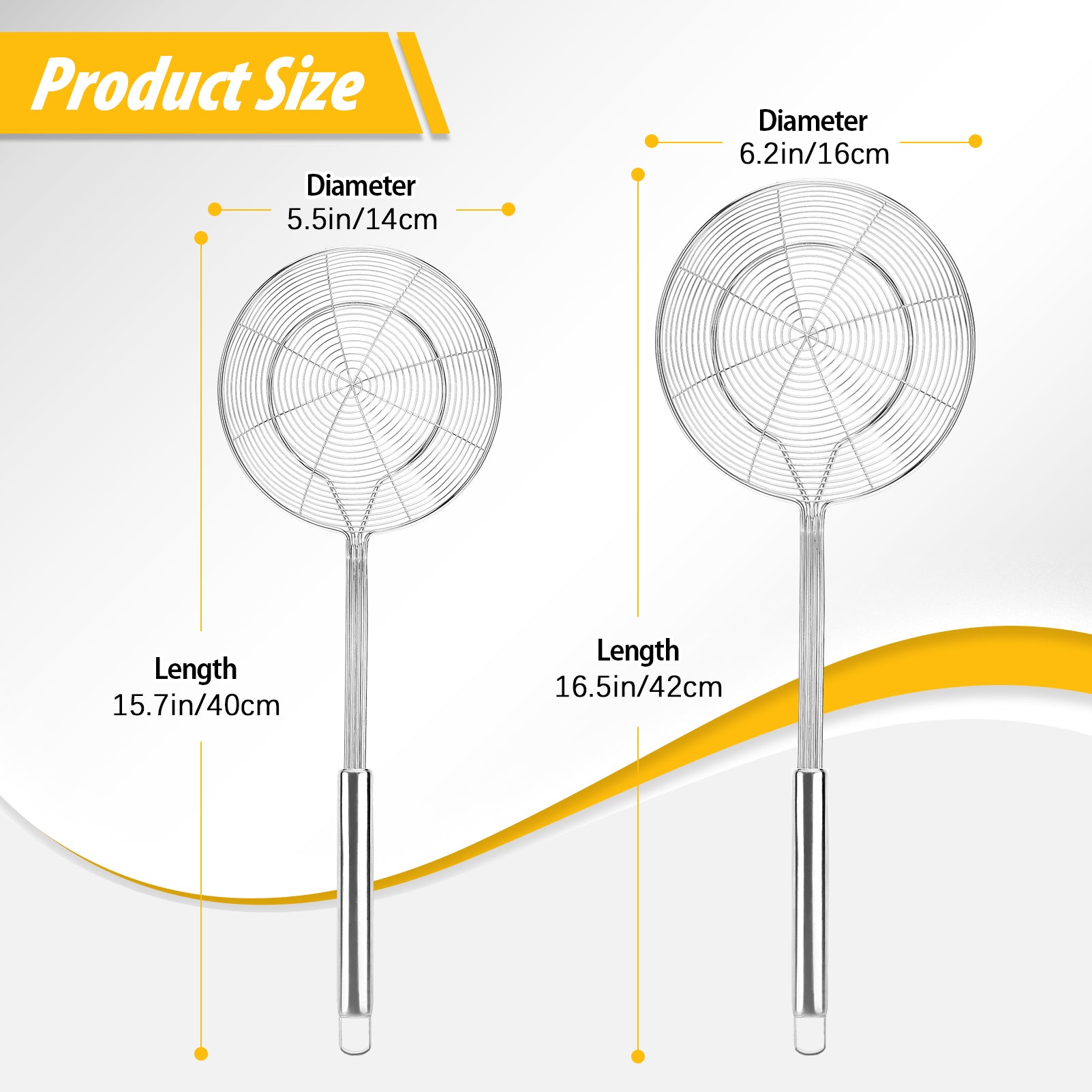2-Pack Stainless Steel Spider Strainers