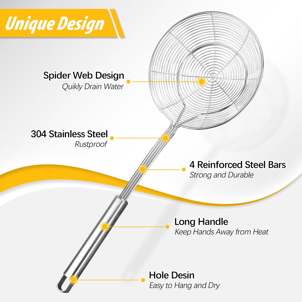 2-Pack Stainless Steel Spider Strainers