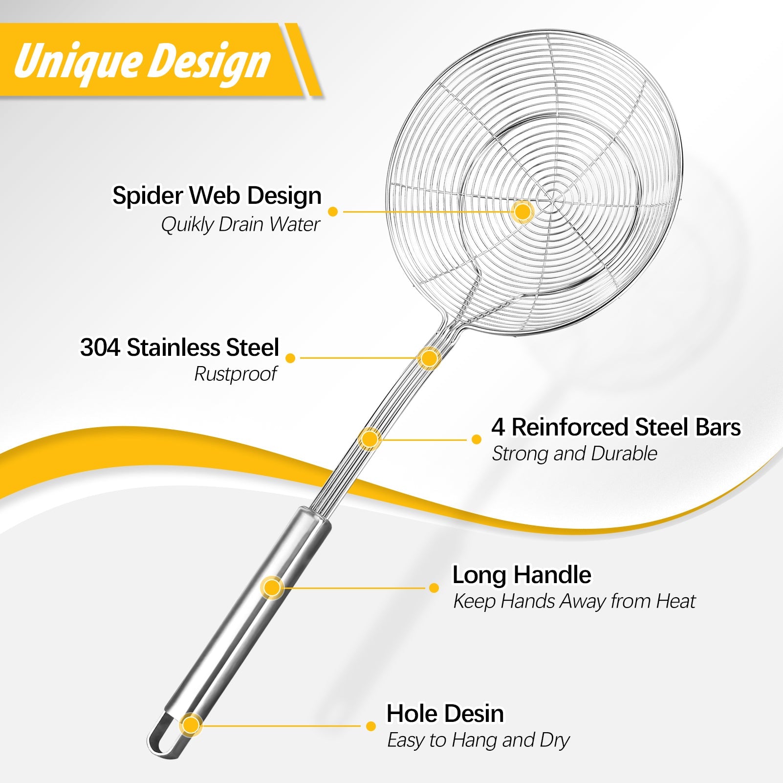 2-Pack Stainless Steel Spider Strainers