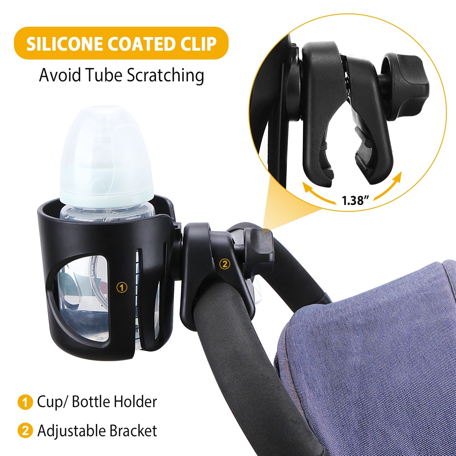 Universal Drink Holder for Strollers and Bikes