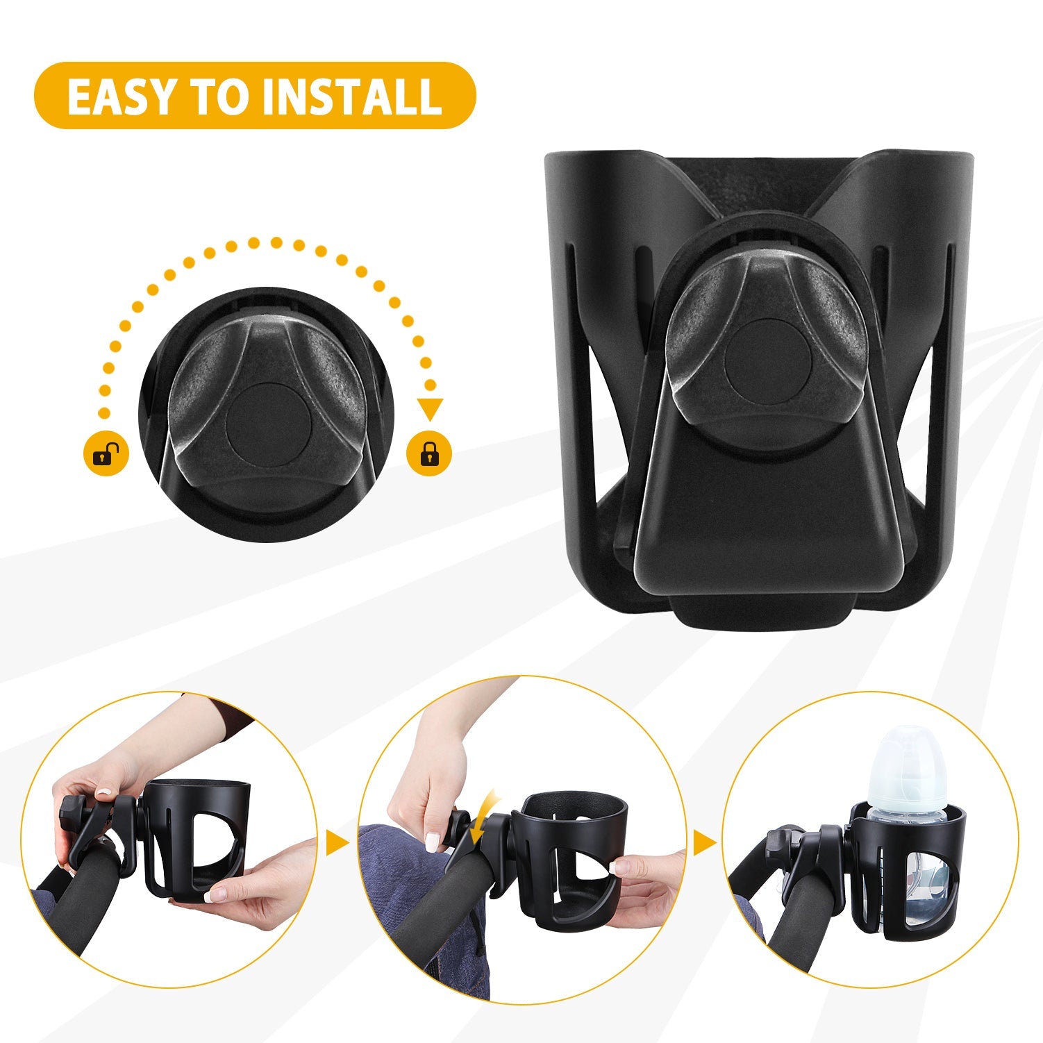Universal Drink Holder for Strollers and Bikes