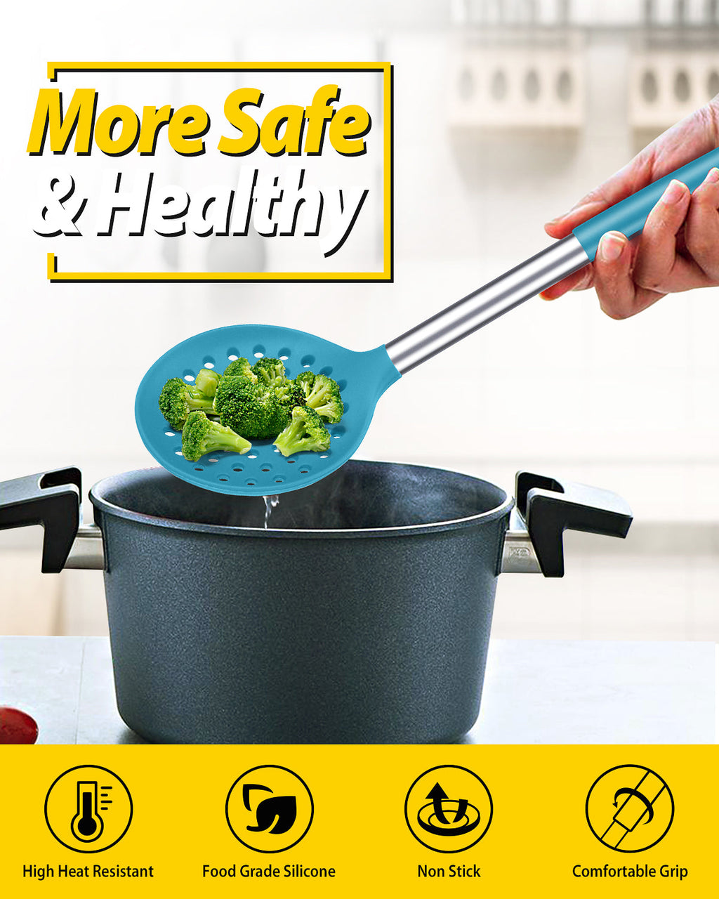 2-Piece Kitchen Ladle Strainer Set